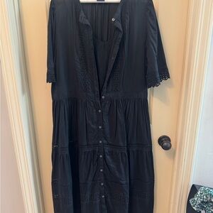GAP Lace Trim Midi Dress